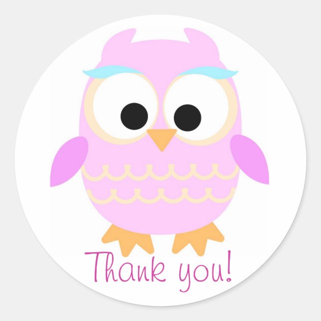 Thank you owl sticker (Front)