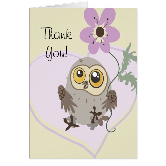 Thank You! Owl with flower (Front)