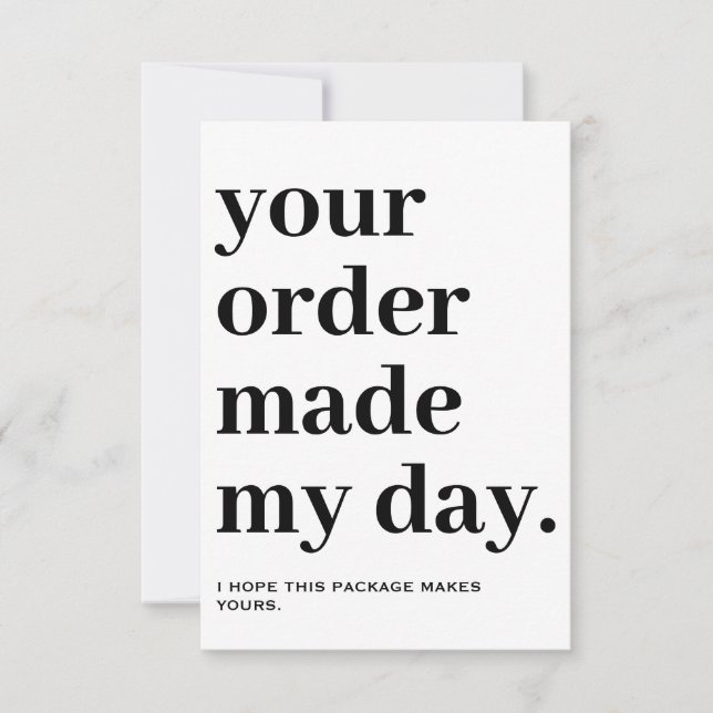 Thank You Packaging Insert Card (Front)