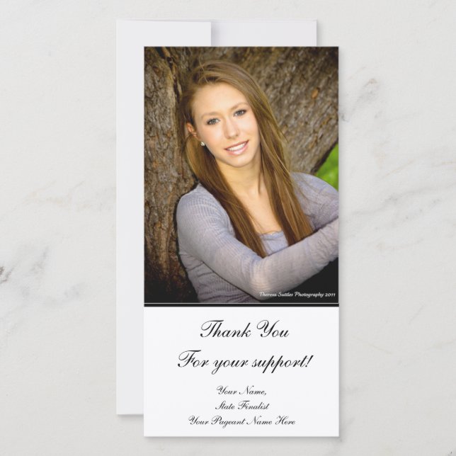 "Thank You" Pageant Photo Card (Front)