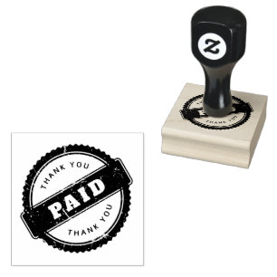 Thank You Paid Invoice Receipts Package Jet Black  Rubber Stamp