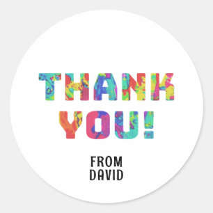 Thank You Paint Classic Round Sticker