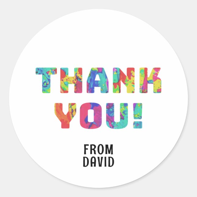 Thank You Paint Classic Round Sticker (Front)