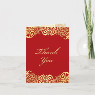 Thank You Paisleys Elegant Indian Folded Card