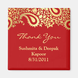 Thank You Paisleys Elegant Indian Magnet