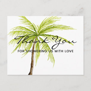 Thank You Palm Tree Tropical Beach Shower Card