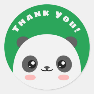 Thank you Panda Classic Round Sticker