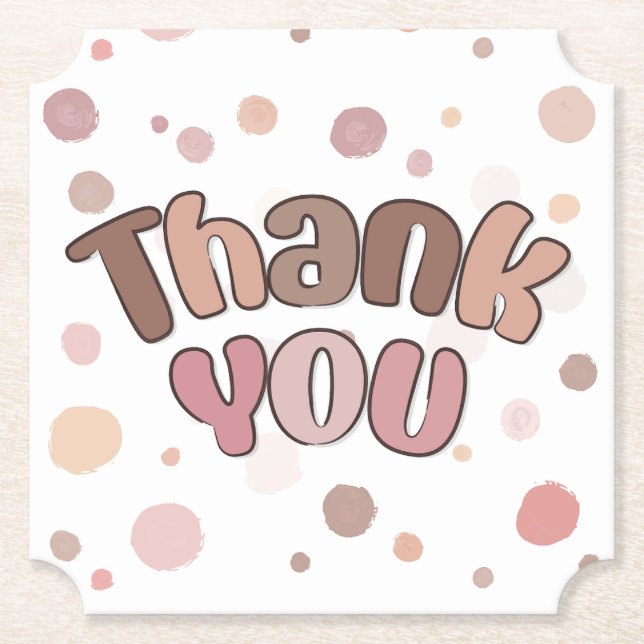 Thank you  paper coaster (Front)