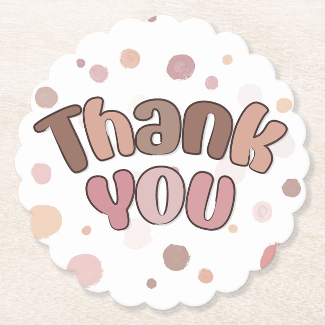 Thank you  paper coaster (Front)
