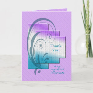 Thank you parents, with elegant rectangles card