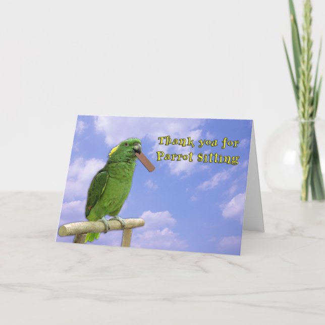Thank You Parrot Sitting Card (Front)
