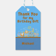Thank you party bag gift tags