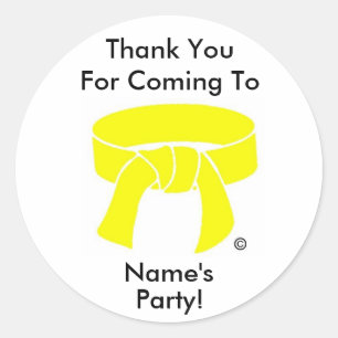 Thank You Party Sticker Martial Arts yellow custom
