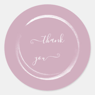 Thank You Pastel White Wedding Bridal Shower  Classic Round Sticker