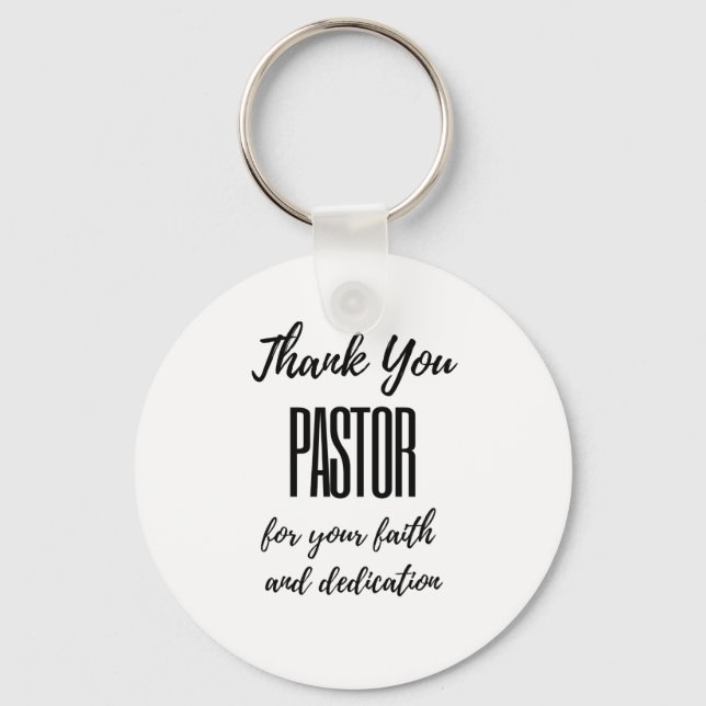 Thank You Pastor For Your Faith bl Key Ring (Front)