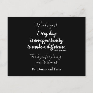 Thank You Patient Quote Black White Typography Postcard