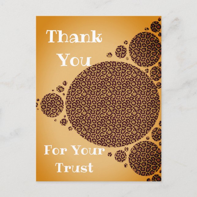 Thank You Patient Wild Cat Brown Animal Caregiver Postcard (Front)