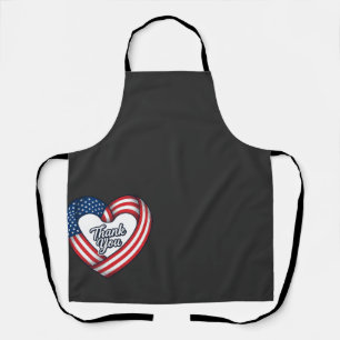 Thank You Patriotic Heart Vintage Vector Design_1 Apron