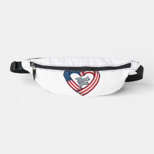 Thank You Patriotic Heart Vintage Vector Design_1 Bum Bags