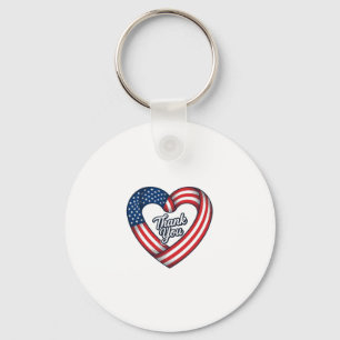 Thank You Patriotic Heart Vintage Vector Design_1 Key Ring