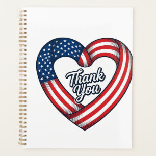 Thank You Patriotic Heart Vintage Vector Design_1 Planner
