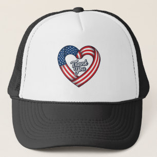 Thank You Patriotic Heart Vintage Vector Design_1 Trucker Hat