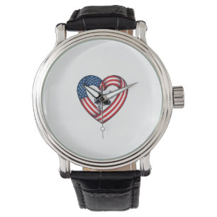 Thank You Patriotic Heart Vintage Vector Design_1 Watch