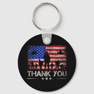Thank You Patriotic Memorial Day 4th Of July Usa F Key Ring