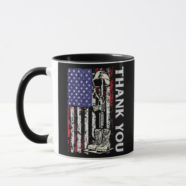 Thank You Patriotic s Memorial Day 4th Of July US Mug (Left)