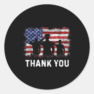 Thank You Patriotic Shirts Memorial Day 4th Of Jul Classic Round Sticker