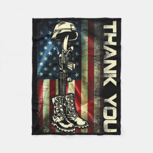 Thank You Patriotic Shirts Memorial Day 4th Of Jul Fleece Blanket