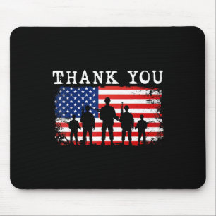 Thank You Patriotic Veteran Memorial Day 4th Of Ju Mouse Pad