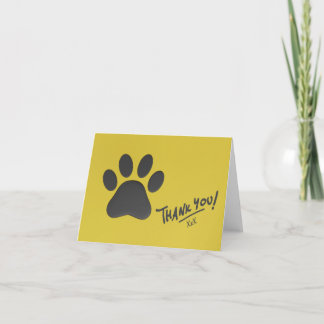 THANK YOU paw print greetings card