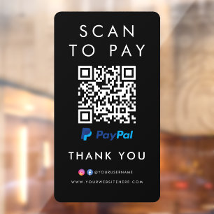Thank you Paypal Modern Scan to Pay QR Code Black