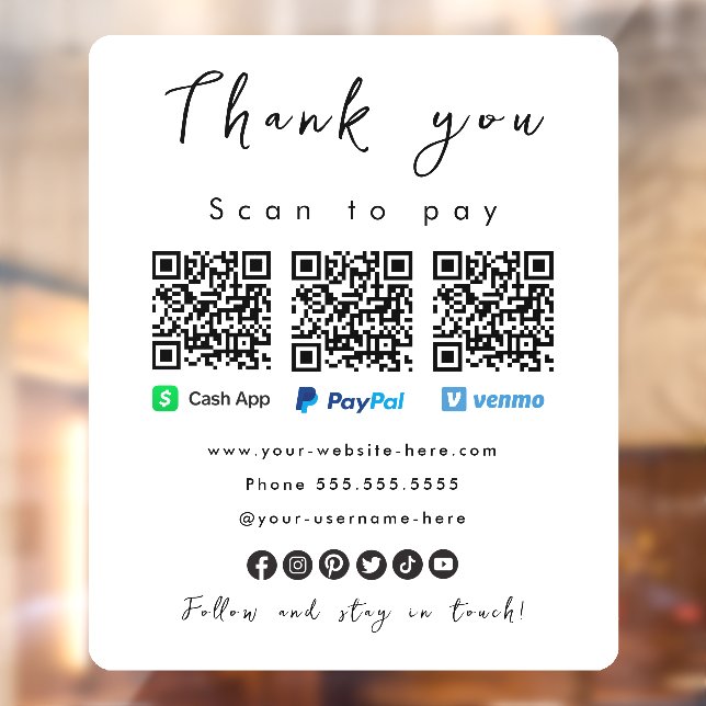 Thank You Paypal Venmo Cash App Qr Code White (Sheet 2)