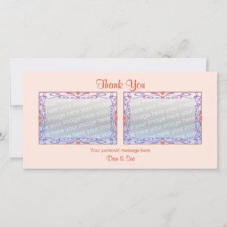 Thank You Peach 2 Photos Card