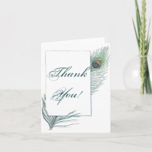 Thank You Peacock Feather Inspirational Card