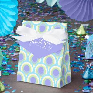 Thank you peacock ovals purple green blue gift box