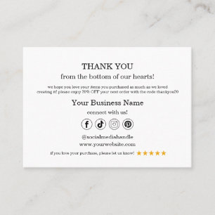 Thank You Percent Off Business QR Card