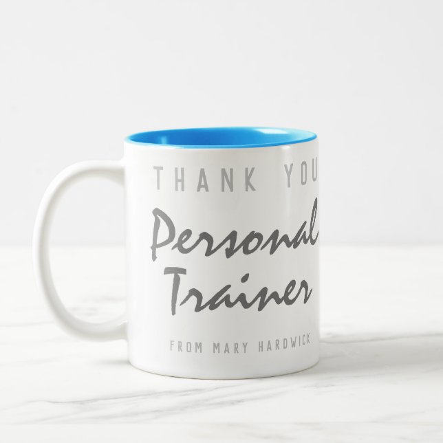 Thank You Personal Trainer Two-Tone Coffee Mug (Left)