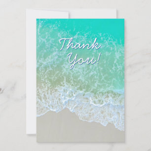 Thank You, Personalise Message, Teal Beach Waves Thank You Card