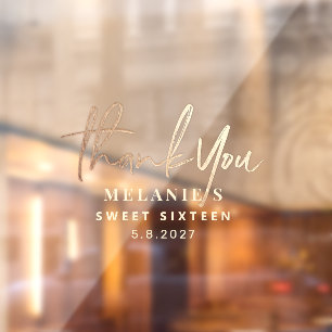 Thank You Personalised 16th Bridal Gold Foil