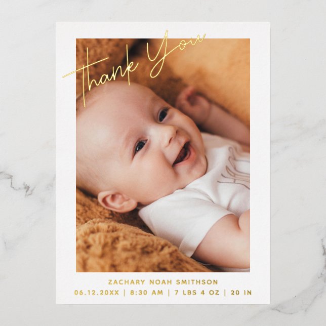     Thank You Personalised Birth Announcement Card (Front)