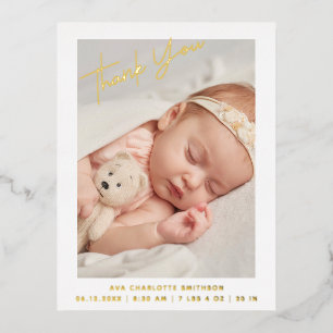 Thank You Personalised Birth Announcement Postcard