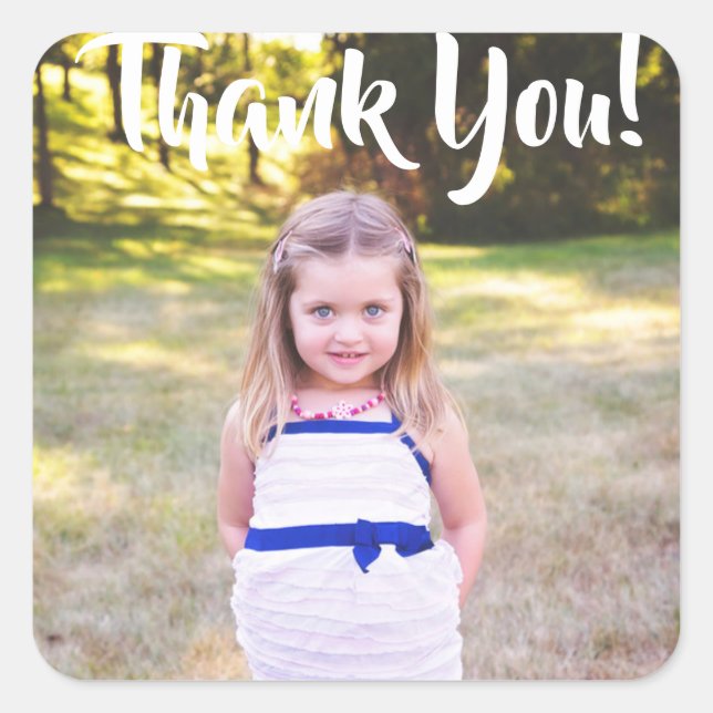 Thank You Personalised Birthday Photo Stickers (Front)