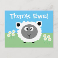 Thank You Personalised Cute Funny Sheep Daisy