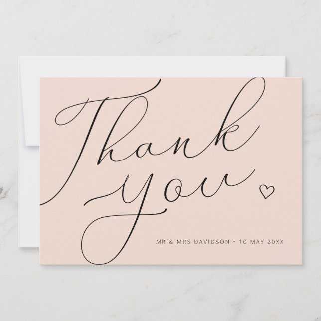 THANK YOU | personalised double sided wedding Card (Front)