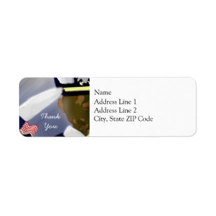 Thank You Personalised Patriotic Veteran Art Return Address Label