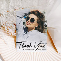 thank you personalised script overlay graduation