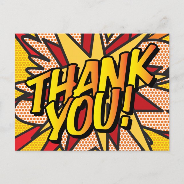 THANK YOU Personalised Speech Bubble Modern Fun Announcement Postcard (Front)